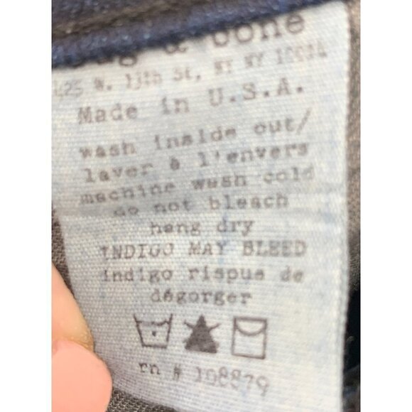 Rag & Bone Skinny Jeans Darkpool (Deep Indigo) Size 25 W1502K520 - Picture 6 of 6